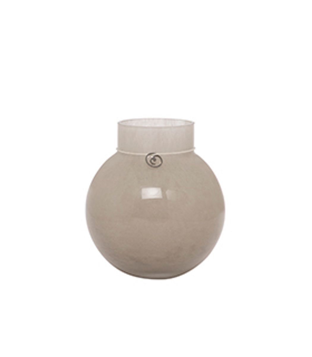 Vase - Glass H14cm Beige